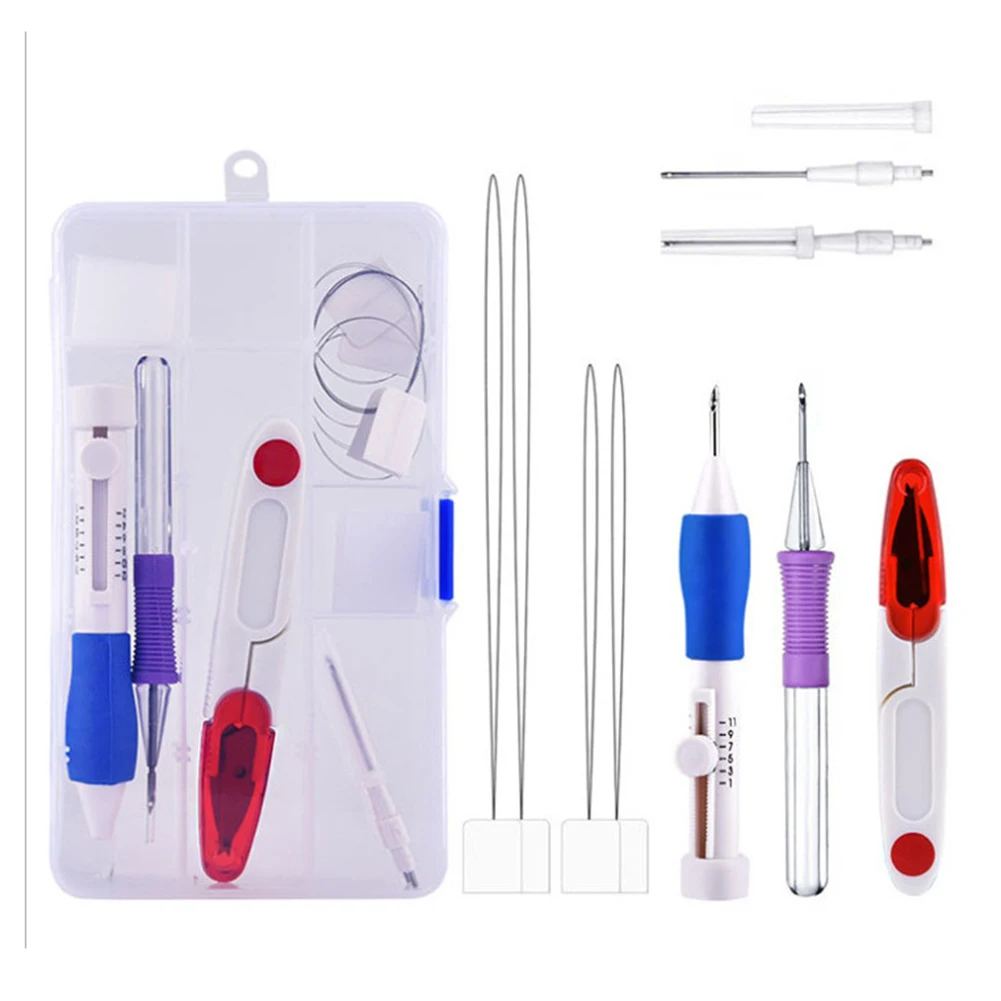 Adjustable Length DIY Punch Needle Embroidery Pen Set Needle Sizes Catering to Different Embroidery Needs