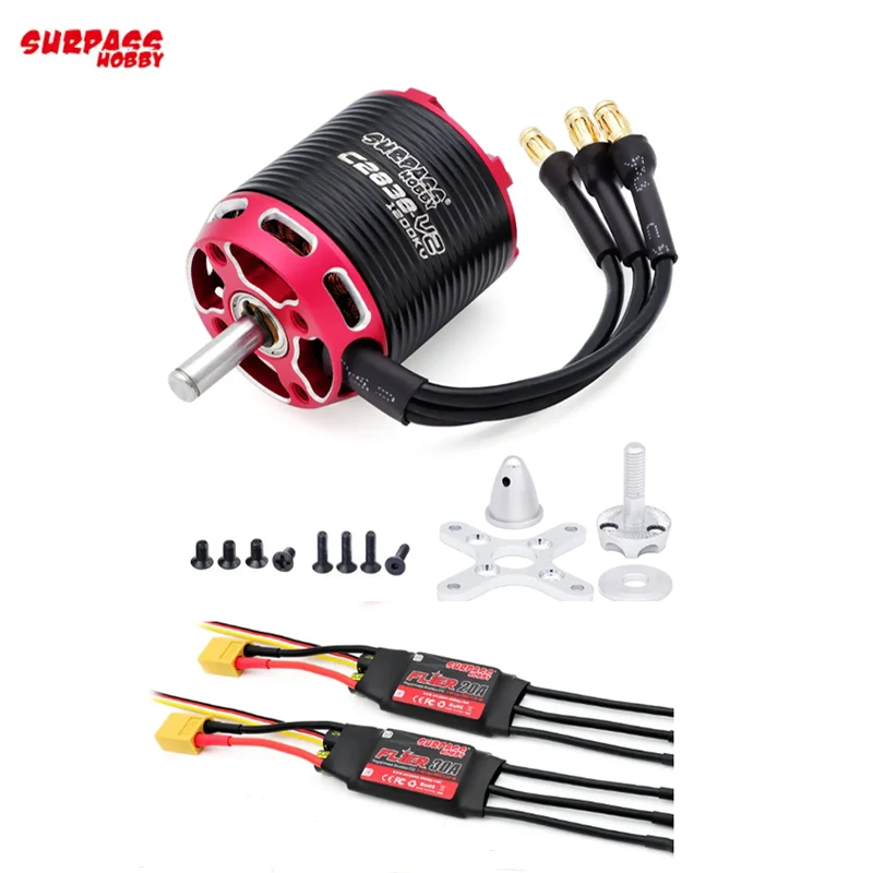 SURPASS HOBBY C2822 C2826 C2830 C2834 C2838 Бесщеточный двигатель Outrunner 2-5S с регулятором скорости 20A 30A для модели радиоуправляемого самолета SURPASS HOBBY C2822 C2826 C2830 C2834 C2838 Бесщеточный двигатель Outrunner 2-5S с регулятором скорости 20A 30A для модели радиоуправляемого самолета