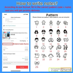 Children's Personalized Name Seal, Custom Subscription Pad Seal Seal, impermeable and non-disqualification printed on clothing and bags, stamp. 11 Main Sales Stamps - №9