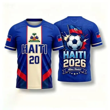 2027 New Haiti National Theme Football Shirt Culture Shirt  Fan Surrounding Sports Match Training T-shirt  Men's Family Matching