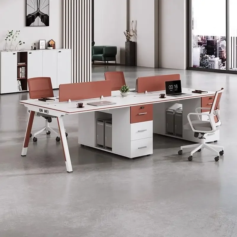 

Simple staff office desk and chair combination