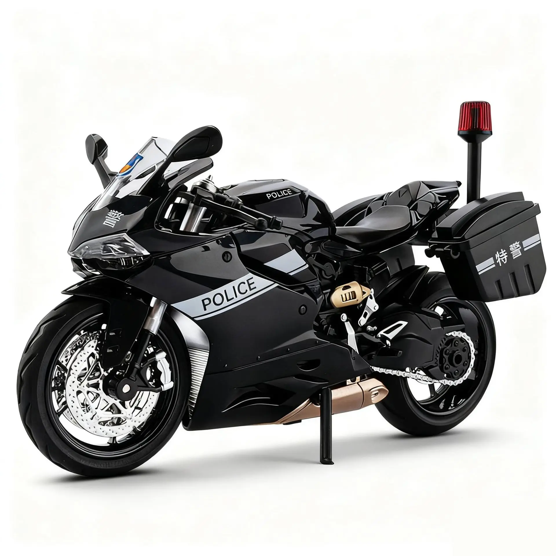 

1:12 1199 H2R полицейская машина, мотоциклы, игрушки из сплава, литой под давлением звук, свет, амортизация, имитация мотоцикла, подарок для мальчика