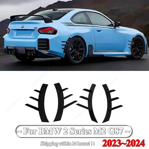 車のフロントとリアのバンパー,フロントとリアのバンパー,サイドフェンダートリム,サイドスプラット,bmw 2シリーズm2g87 2023-2024用のカナードボディキット,チューニング,4個