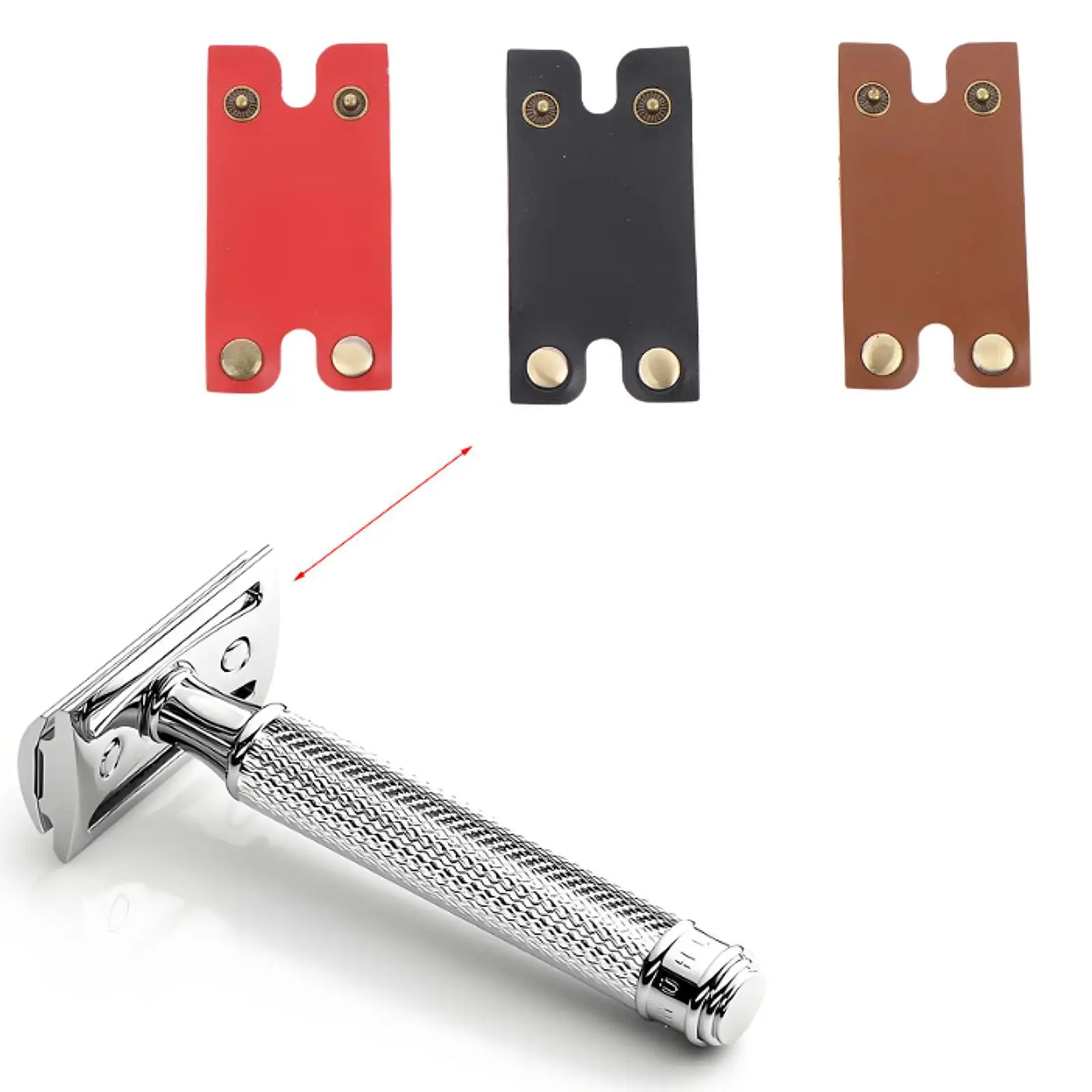 

Shavor Blade Head Cover PU Leather Easy Installation Shavor Blade Protective Cover for Household Hotel Travel Bathroom Dorm