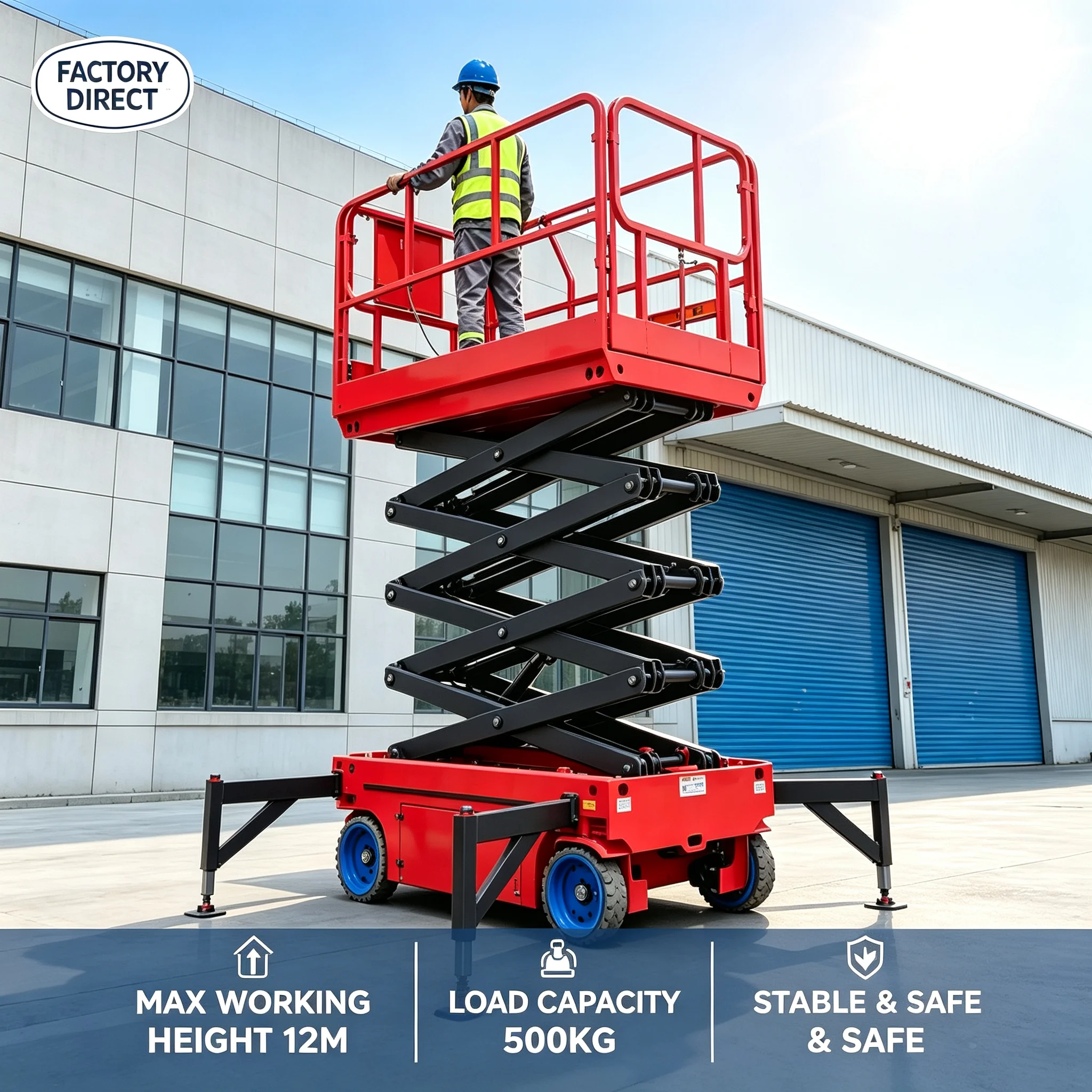 Mobile Hydraulic Aerial Work Platform CE Certified Customized Self-propelled Scissor Lift For Warehouse Material Handling