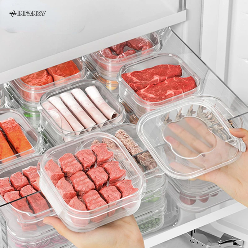 Refrigerator Freezing Antibacterial Storage Box Frozen Meat Food-Grade Dedicated Classification Sealed Small Fresh-Keeping Box