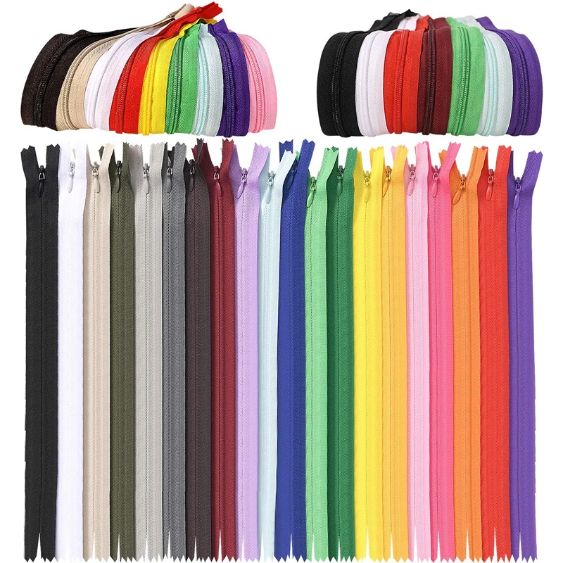 1Pcs 7Inch-24inch (18-60cm) Nylon Coil Zippers Conceal zipper For Tailor Sewing Crafts Nylon invisible Zipper Clothes 15 Colors