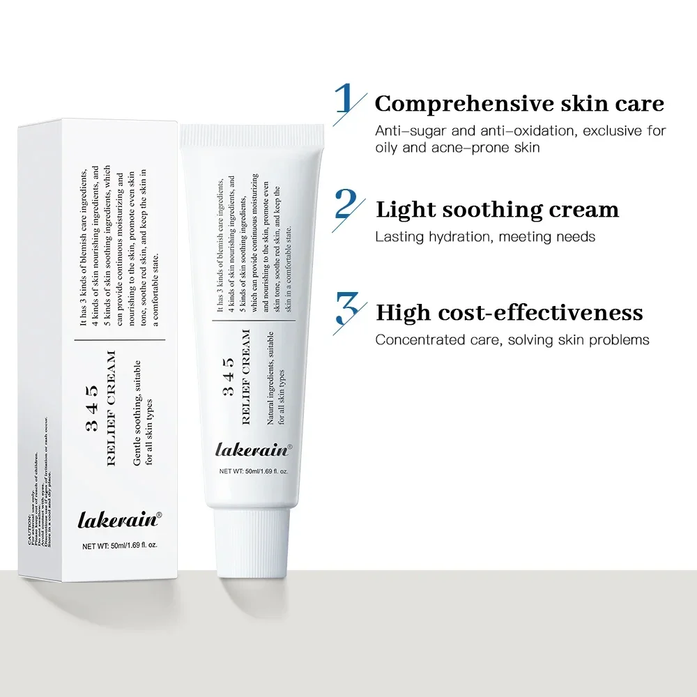 345 Relief Cream Address Blemishes Nourish Anti-sugar Anti-oxidation Soothing Care Face Lifting Beauty Moisturizer Korean Cream