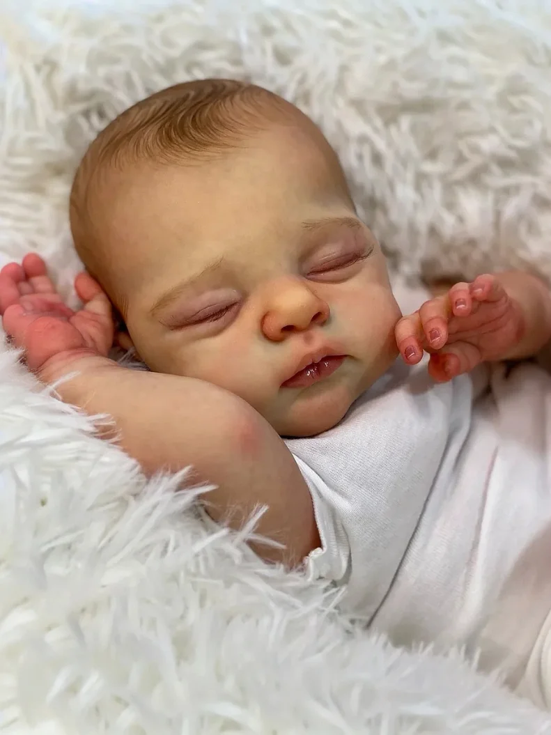 コケラ 20インチ/50cm 本物そっくりのベビードール 本物のような柔らかい手触りの赤ちゃん  リアルなシリコン製のリボーンドール 手描きの髪付き