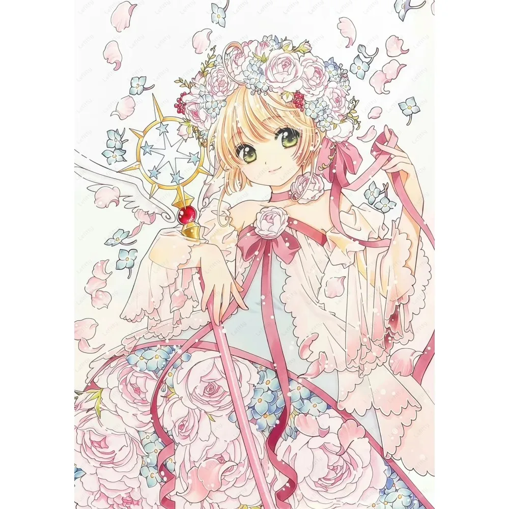 C-Card CaptorS S-Sakura Kawaii Pink Girl Poster Sticky Wall Art Printing Wasserdicht Home Living Bed Room Bar Ästhetisches Dekor – Detail 10