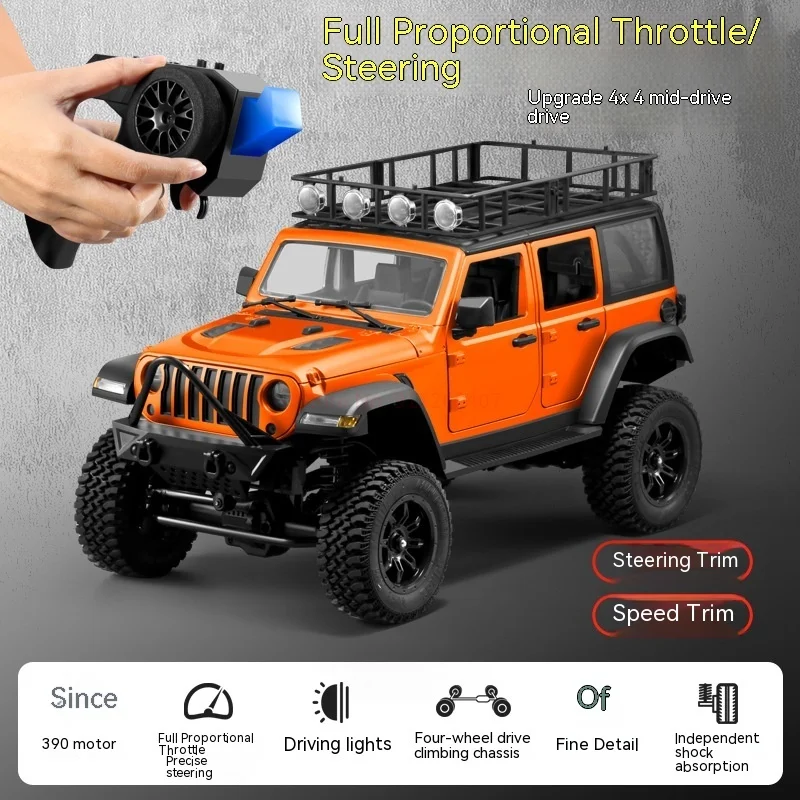 1/12 RC Crawler Car MN128 2.4G Climbing Buggy Professional with LED Light Full Scale Remote Control Cars Toys for Boys Gift