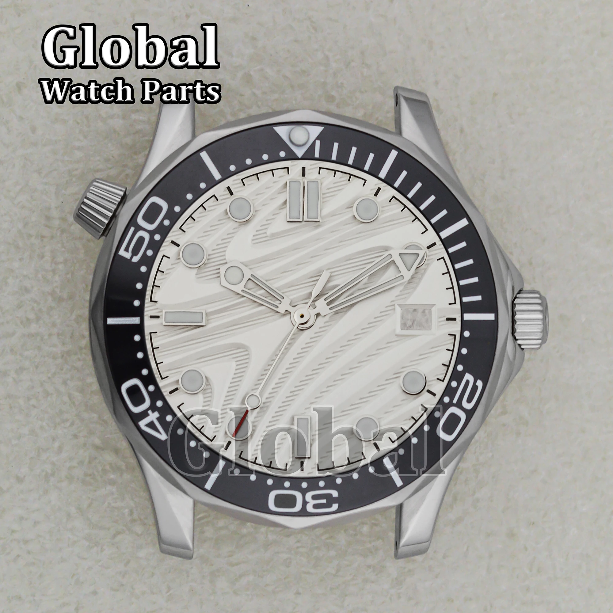 NH35 Dial Luminous Hands Watch Parts for Mod Seamaster 300 Stainless Steel Case Watch Accessories Repair Tool Fit NH35 Movement