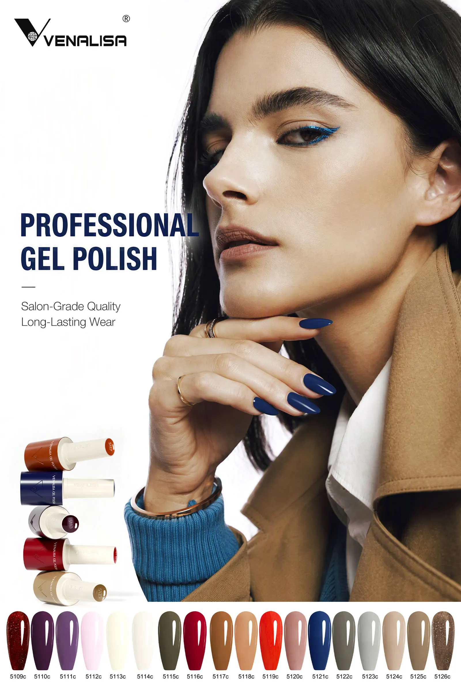 VENALISA 18 Farben Nude Braun Winter Herbst 10ml Gel-Nagellack Aushärtbarer UV-LED-Lack Langanhaltende Maniküre DIY Nagelkunst – Detail 18