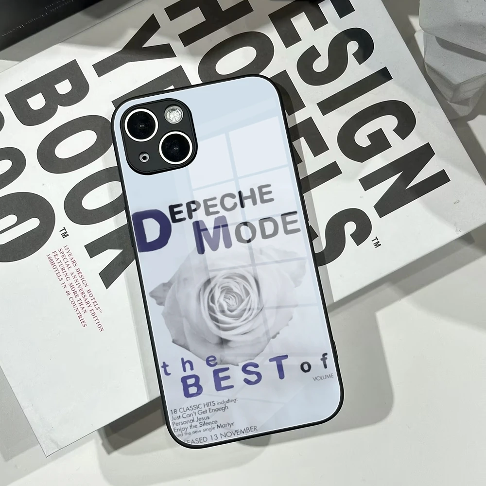 D-Depeche Mode Rock-ES Band custodia per telefono custodia in vetro per IPhone 15 14 11 12 Pro 8 7 15 Plus 13 Pro MAX XR XS MINI cover