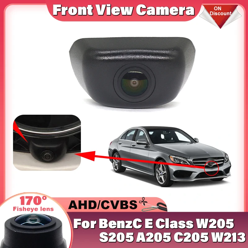 

170 ° Широкоугольная HD AHD 1080P автомобильная решетка переднего вида для BenzC E Class W205 S205 A205 C205 W213 Водонепроницаемая камера ночного видения Auto