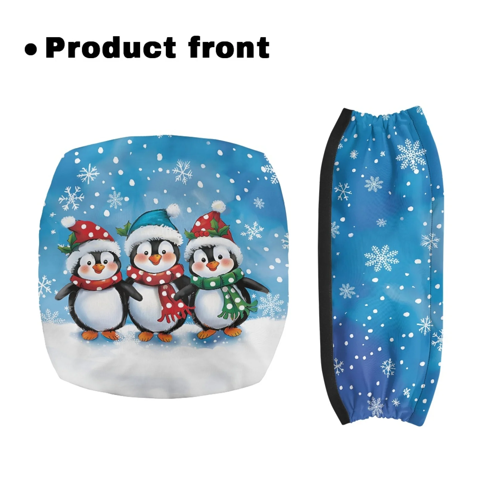 Coloranimal Penguins Snowflakes 2 Pcs Rollator Walker Seat and Back Rollator Decorations for Senior Home