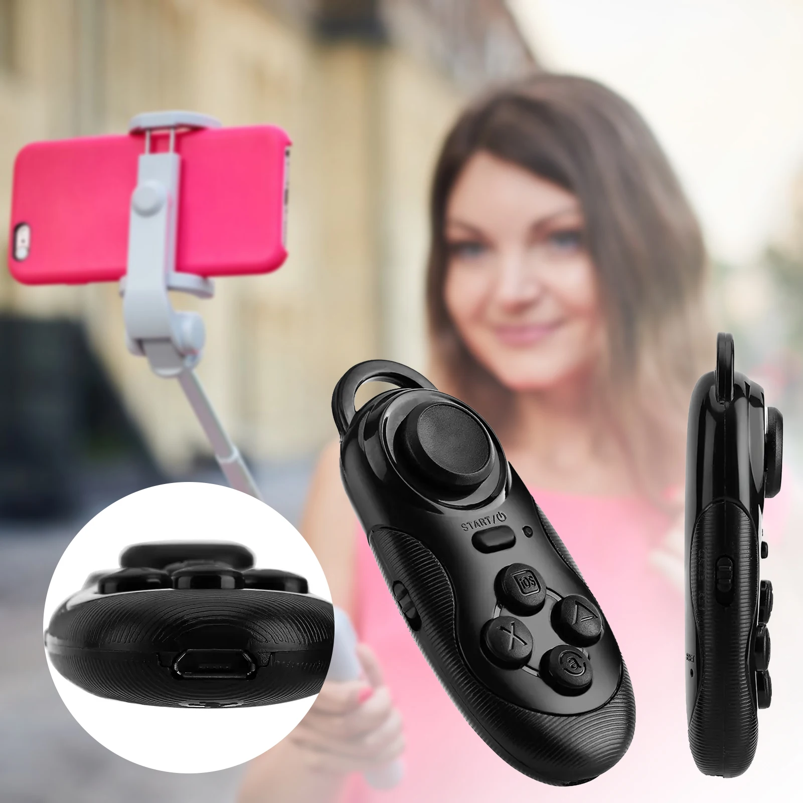 Wireless Bluetooth-compatible Selfie Controller Shutter Multi-Functional Selfie Stick Remote For Photography Gaming For Everyday