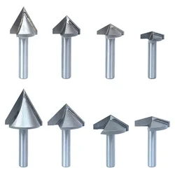 SHK-3D V Bit de gravura para madeira, CNC End Mill, Router Bit para madeira, Tungstênio MDF Cortador, 60, 90, 120, 150 Graus Fresa, 6mm, 8mm, 12,7mm