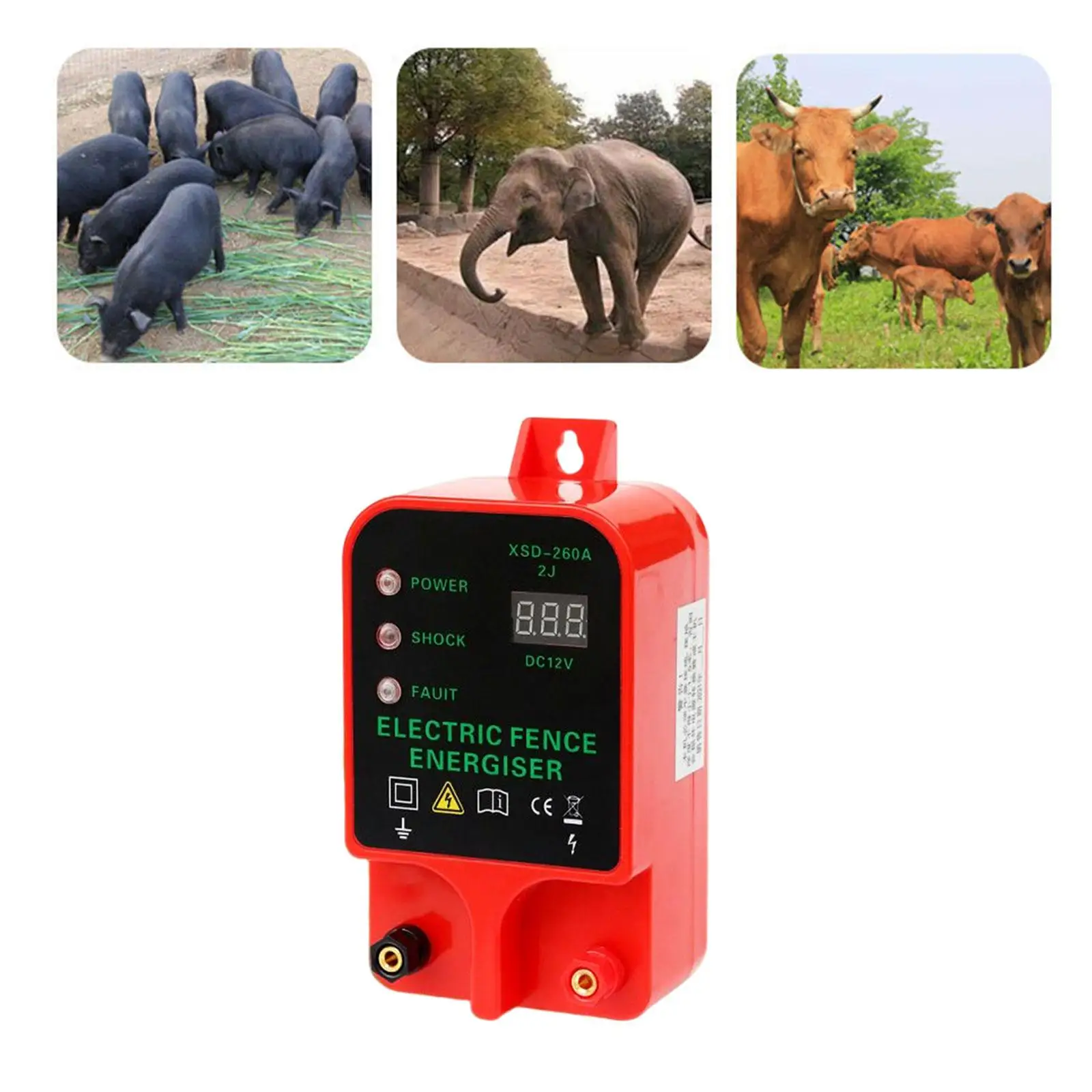 Electric Fence Controller EU Adapter High Decibel Alarm Prevent Beasts for Poultry Fencing