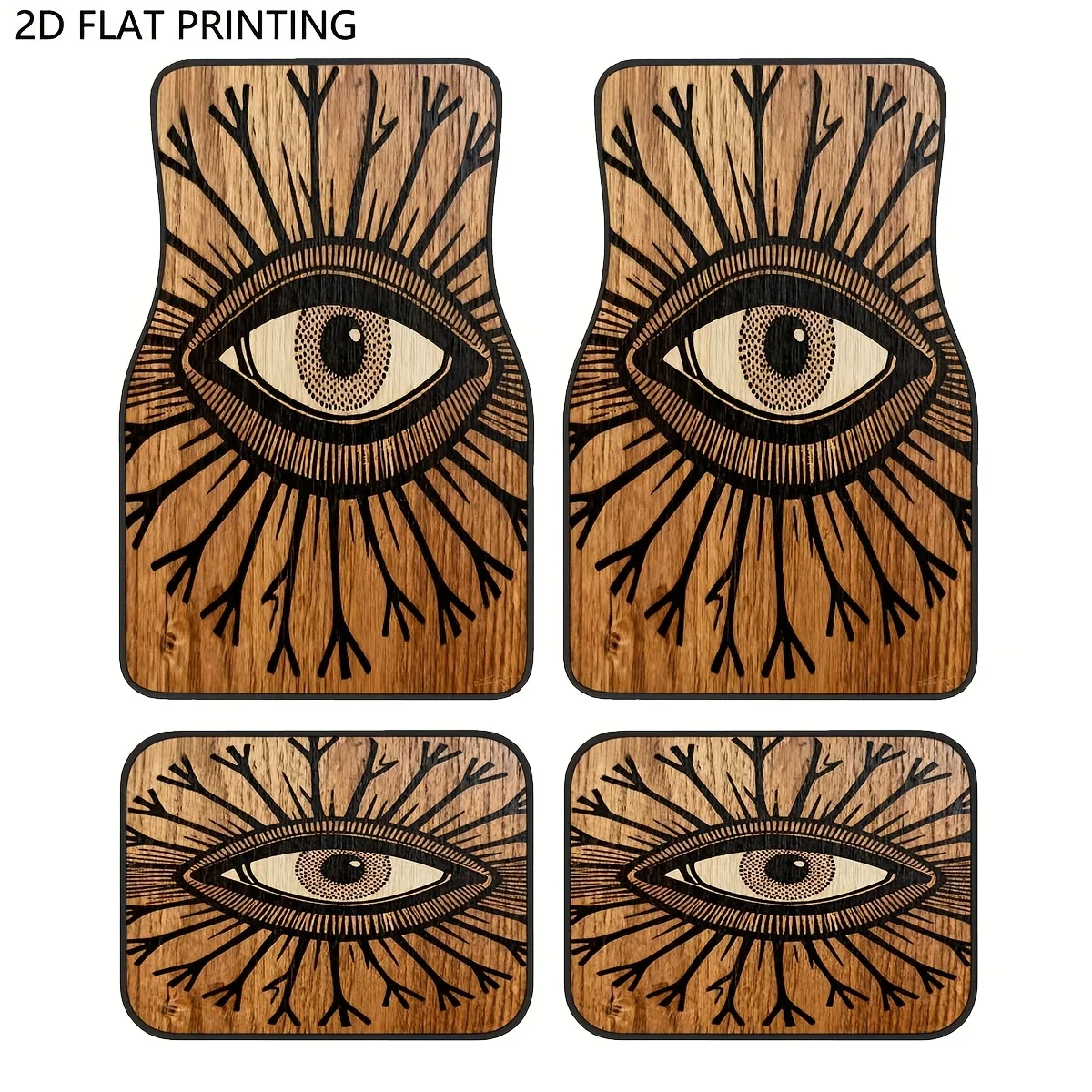 

4-piece car floor mat set, tree branch pattern wood grain car carpet, a perfect gift for car enthusiasts.