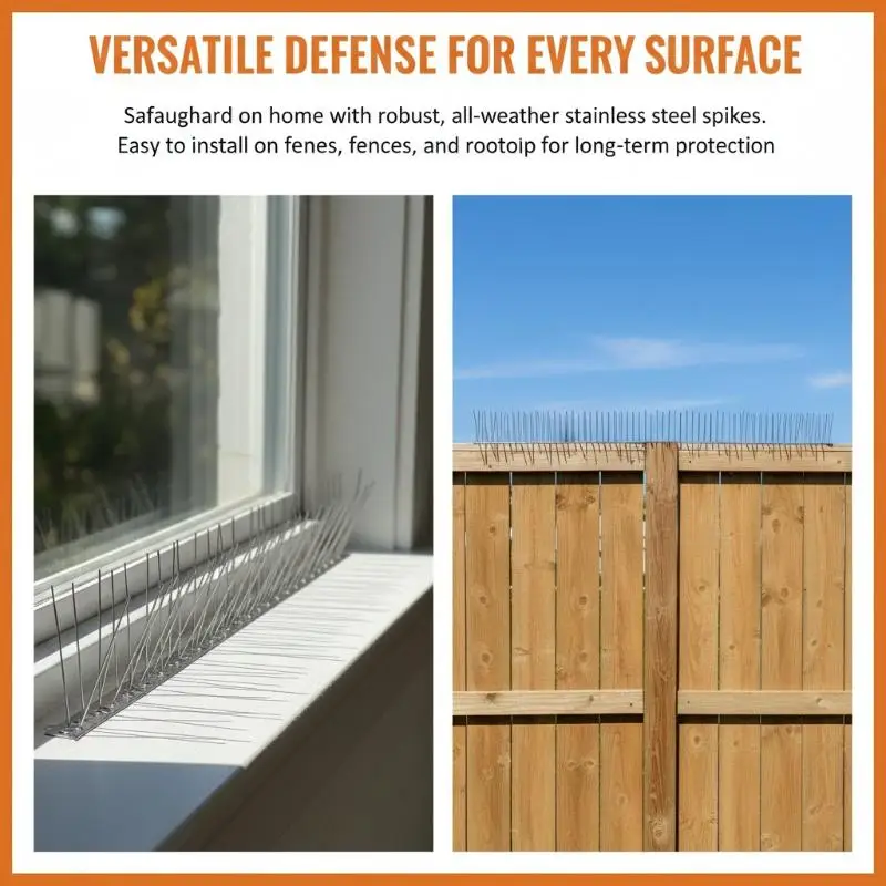 Stainless Steel Birds Spikes Easy Installation 25/33cm Bird Repellent Needle Rust Resistance Fireproof Birds Scare Thorn