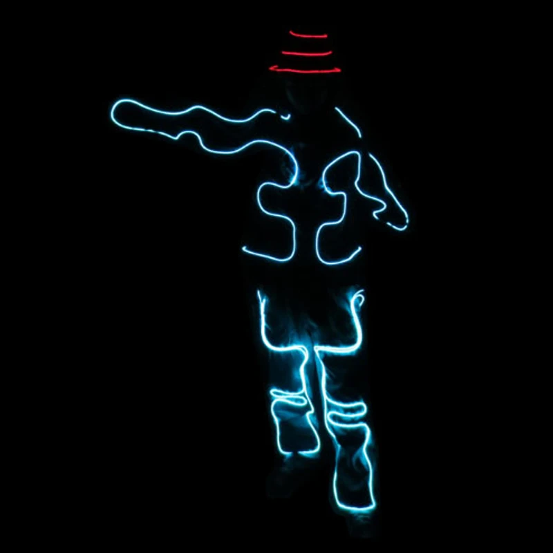 Luminous Electronic Dance Performance Costumes EL Wire Light Up Clothing Stage Outfit DIY Product Fashion Glowing Neon Wear - view 4