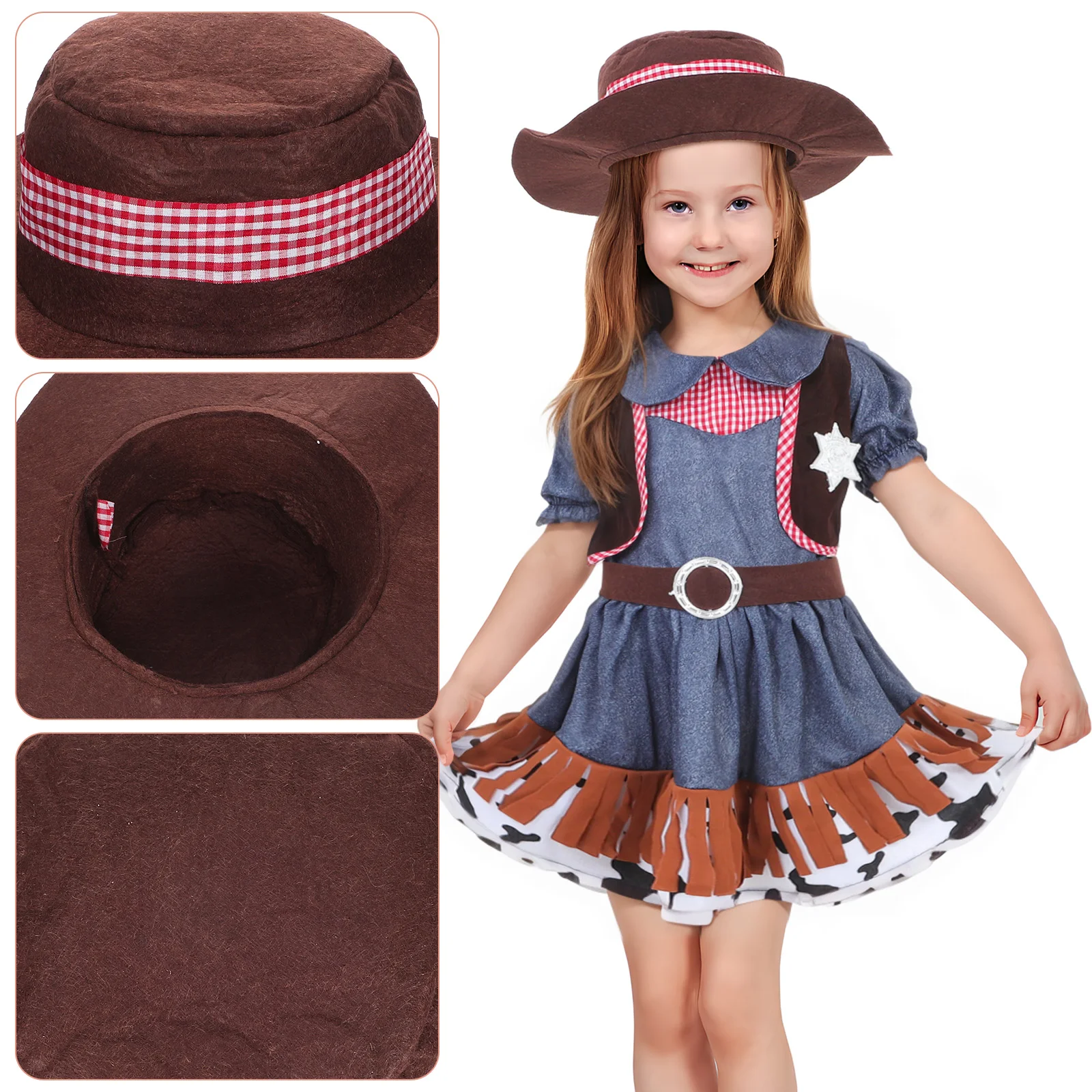 Women's Western Cowboy Clothing Halloween Costume for Kids Dress Girls Teen Costumes