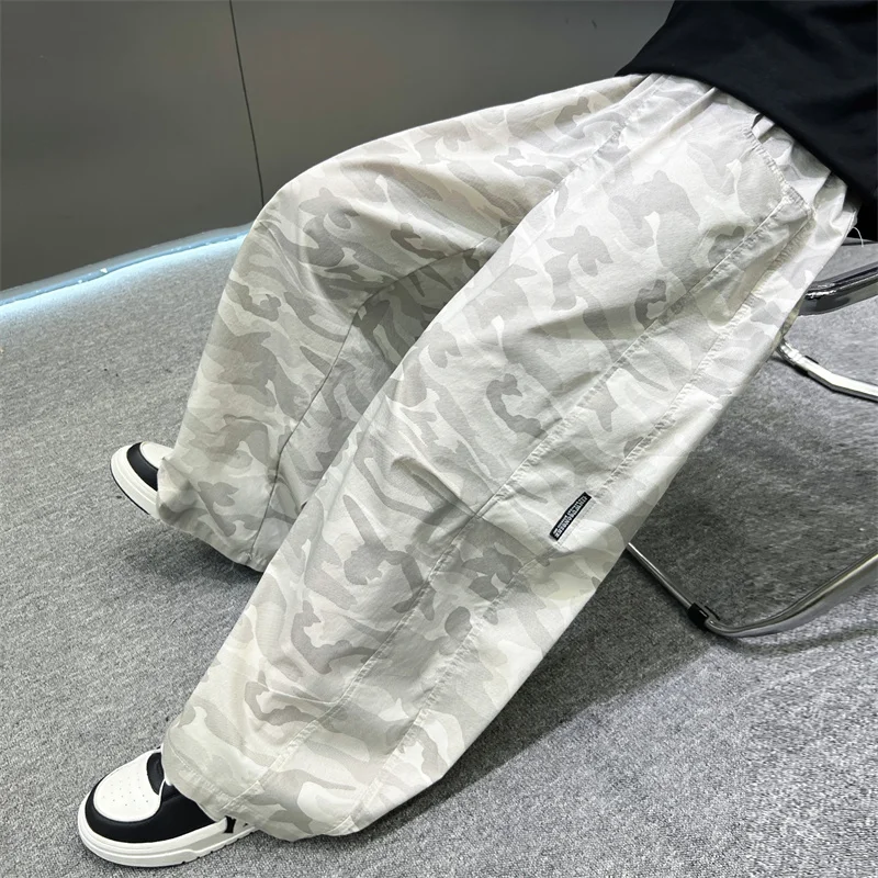 Boys Casual Pants Summer Camouflage Loose-Fit Joggers Big Kids Soft Breathable Quick-Drying Athletic Pants Trendy for Boys 5-14Y