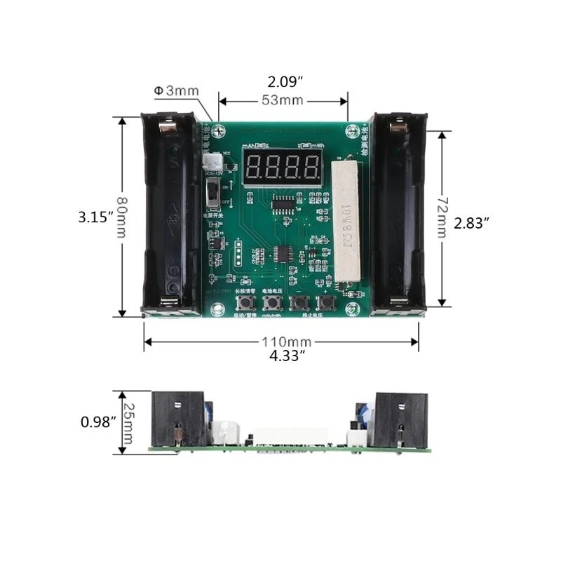 Battery Capacity Tester for 18650 Lithium mAh mWh Testing Digital Electronic Load Battery Monitor Discharge Meter Test best sale
