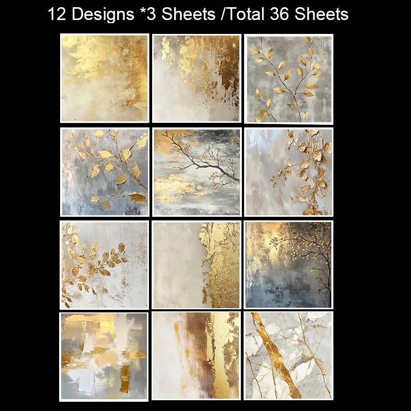 مجموعة ورق قصاصات مقاس 6 × 6 بوصات (36 ورقة): أنماط حرفية عتيقة، خلفية زخرفية لمجلة غير المرغوب فيها، مخطط