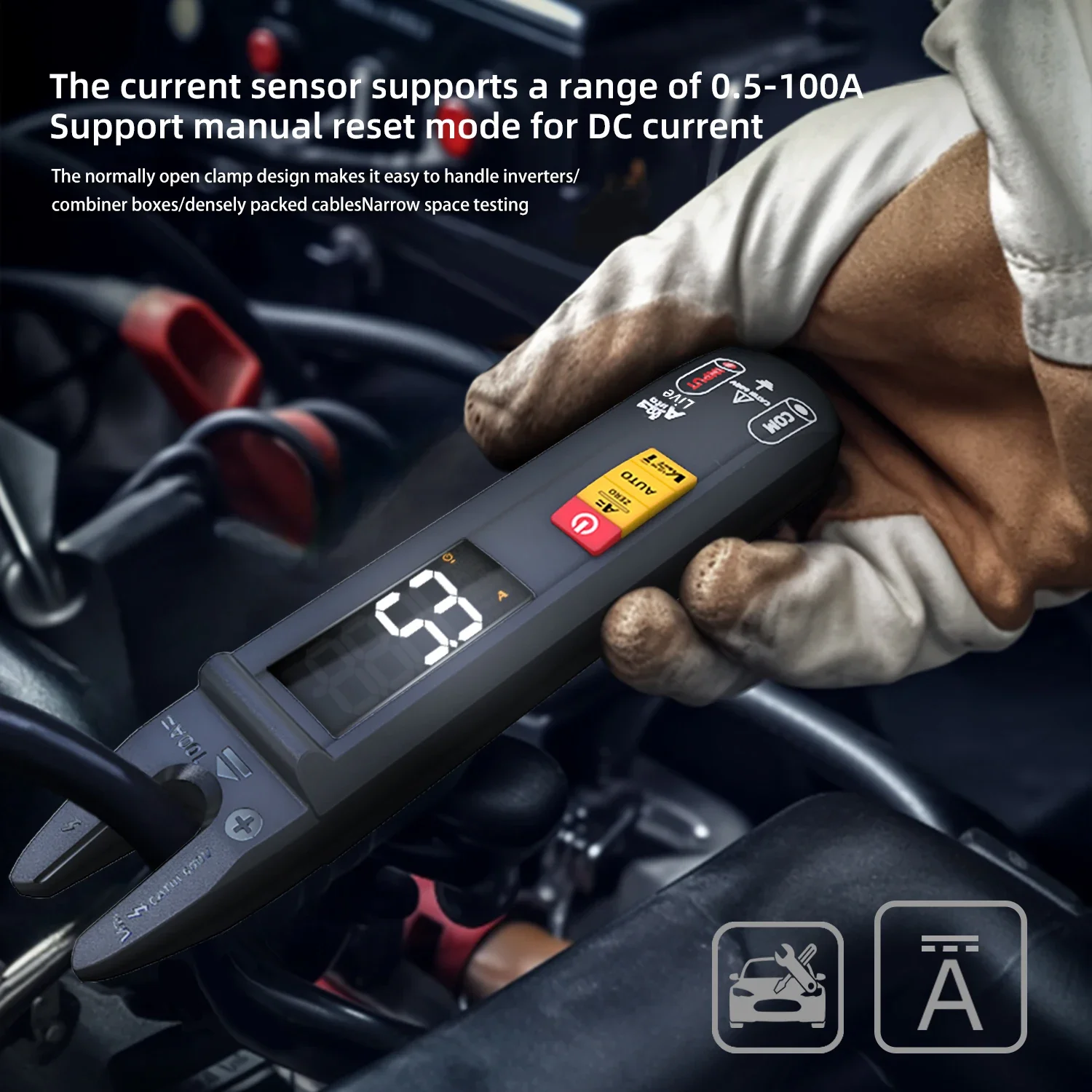 BSIDE U0 Вилка Цифровой мультиметр DC AC Ток 100A Измерительные клещи T-RMS Электрический тестер OpenJaw Многофункциональный амперметр