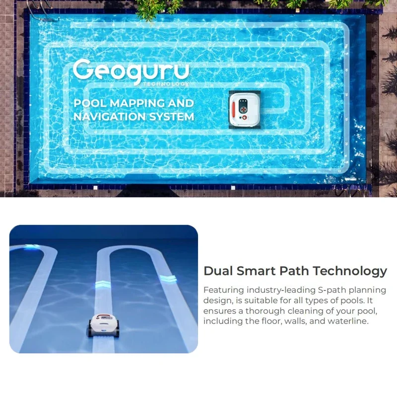 Los limpiadores de robots de piscina de diseño inalámbrico de gran oferta pueden escalar paredes y limpiar la línea de agua de la piscina de 200 metros cuadrados