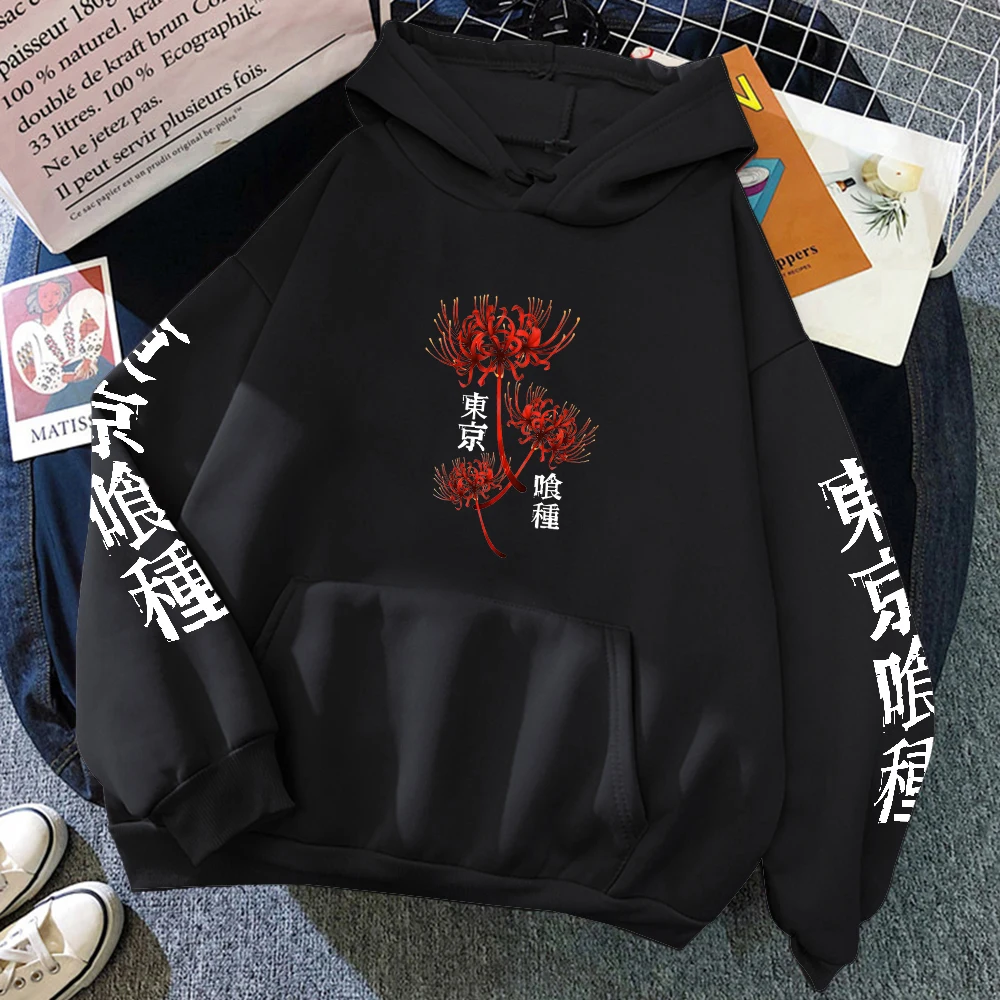 Tokyo Ghoul Japanese Anime Hoodie Tokyo Ghoul Spider Lily Men Women Harajuku Streetwear Sweatshirt Autumn Fashion Kanekiken Tops