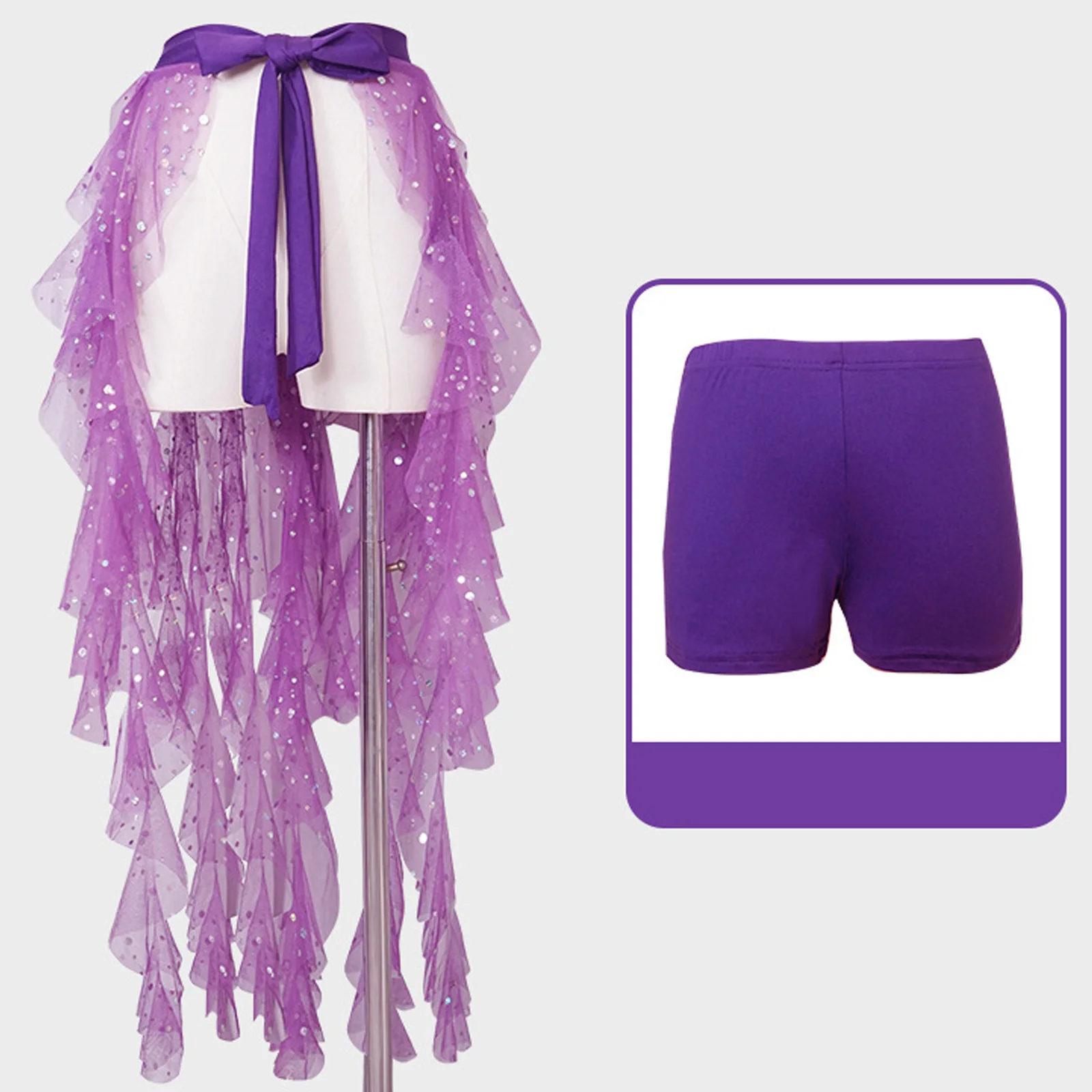 النساء الترتر وشاح البطن التنانير مع مثلث التفاف التنانير مع السراويل السلامة لأداء أزياء الرقص مهرجان الموسيقى