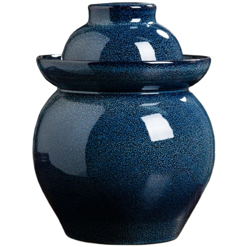 

Kimchi jar ceramic with inner cover household sealed pickle jar