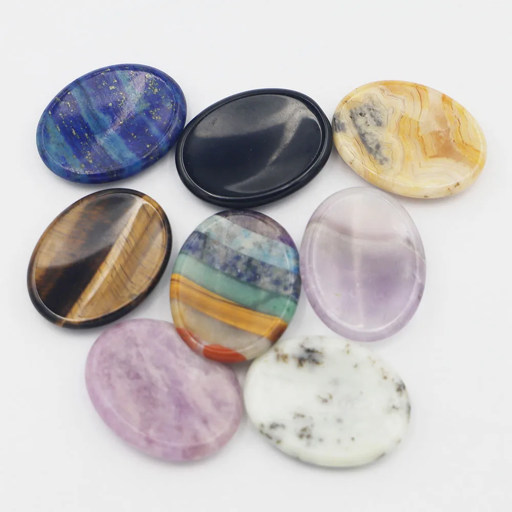 

Bestseller Natural Crystal Thumb Ston Gua Sha Stone Egg Shaped Tthumb Massage Stone Worry Stone Forget Your Worries Stone 6PCS