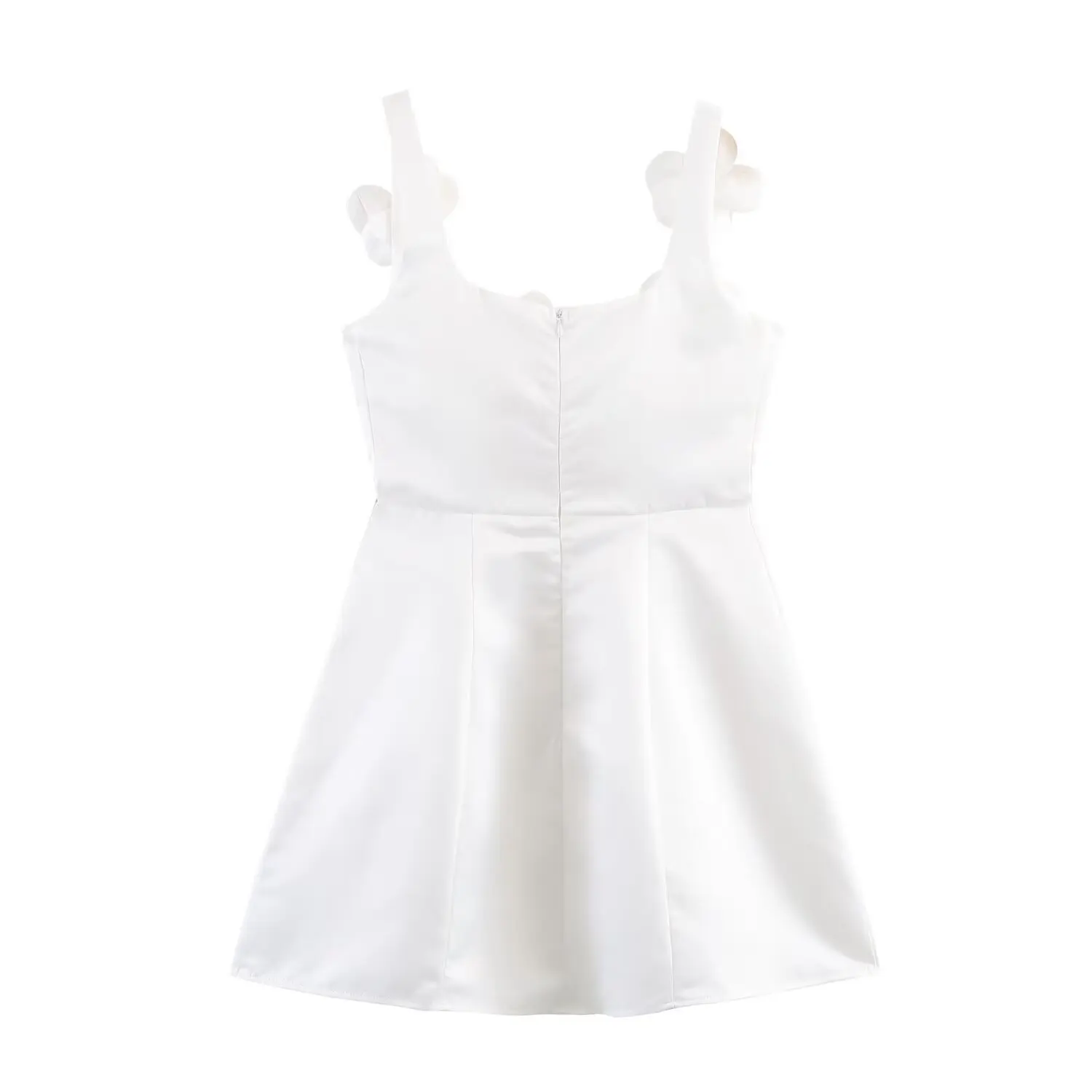 Withered European And American Style Fashion Slimming Three-dimensional Flower Decoration Suspender Dress Woman Clothes Dress