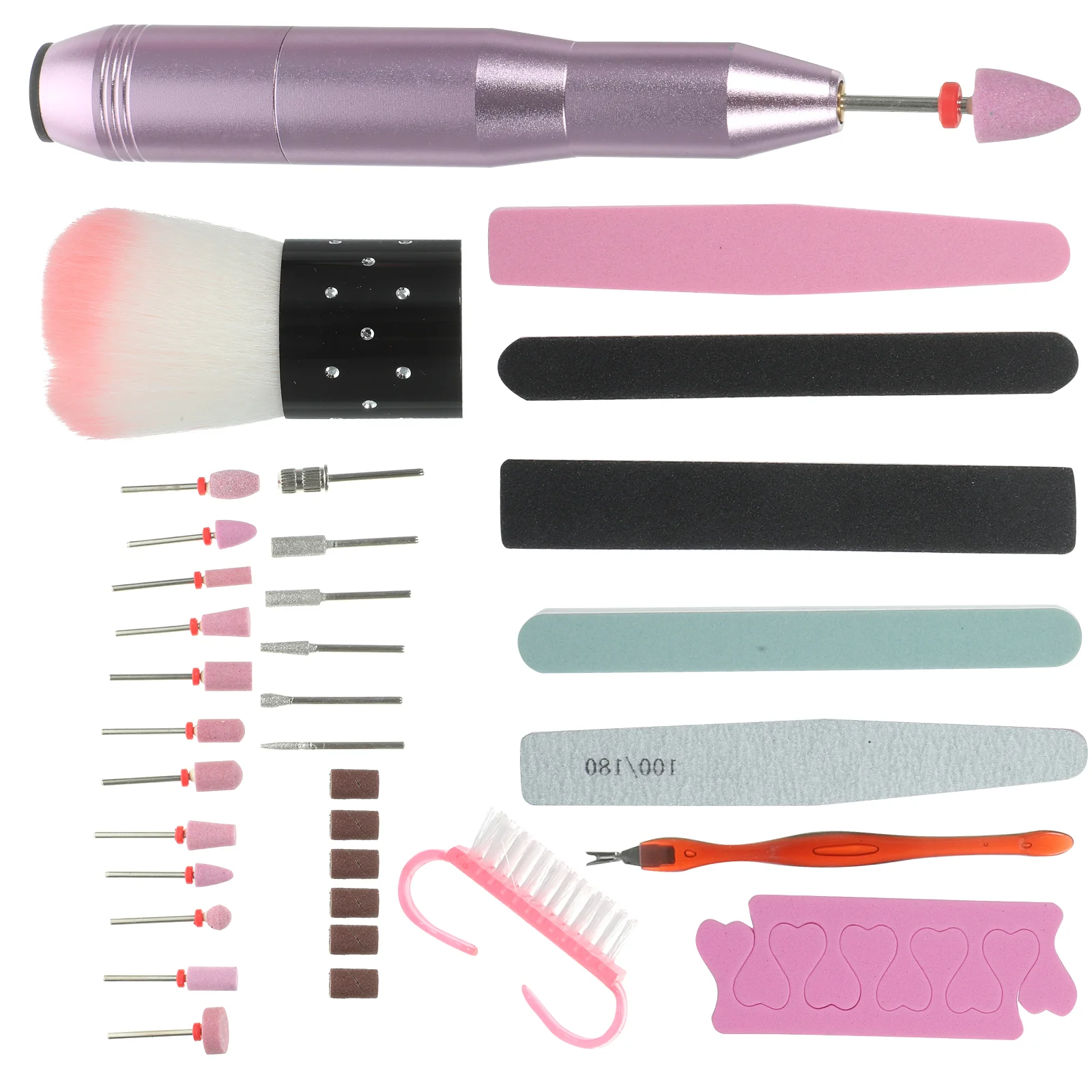 

The Rig Drill Bits Nail Polisher Grinding Tool Manicure Trimmer Salon 132x15cm Charging Grinder Beauty Polishing Kit