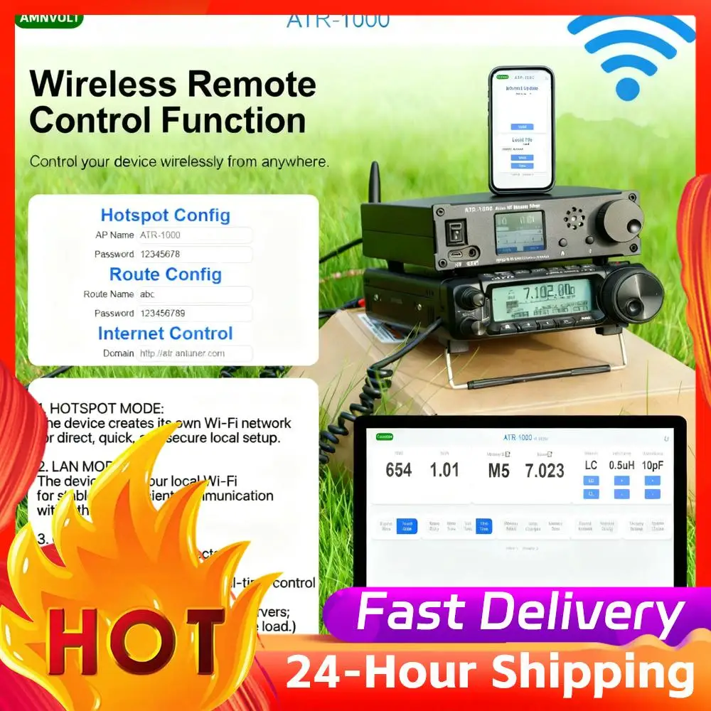 ل YAESU ICOM AMNVOLT ATR1000 1000 واط 1.8-30 ميجا هرتز موالف هوائي أوتوماتيكي 1.8In TFT شاشة كامل Waveband راديو استقبال خفيفة الوزن