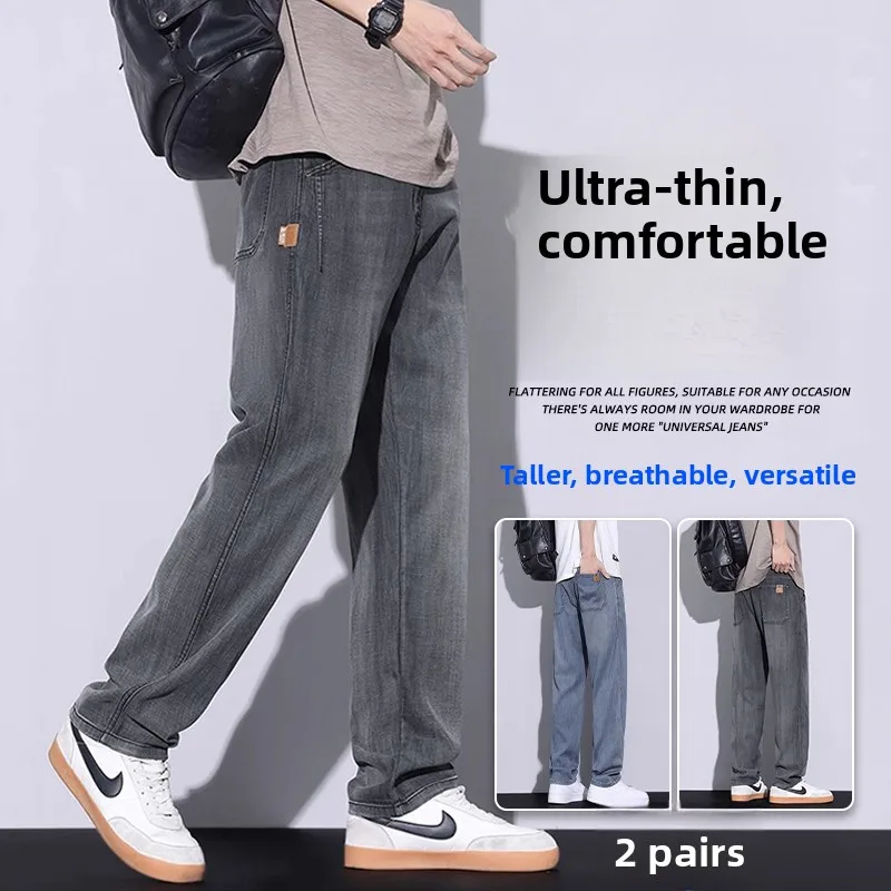 

Модные мужские джинсы Slim Fit Busin, повседневная дышащая эластичная джинсовая застежка-молния со средней талией, удобная осенняя одежда