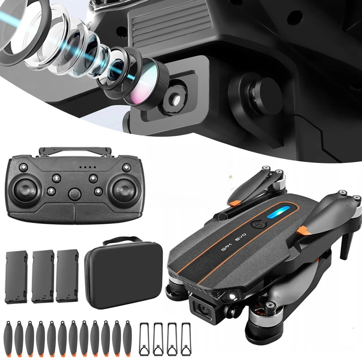 Drone de Modélisme Extérieur 1080P avec Double Caméra, Évitement d'Obstacles, Mode Sans Tête Intelligent et Retournement à une Touche