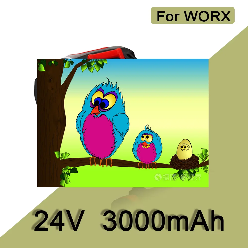 

24V Replacement Battery 3000mAh for WORX 36VF 48VF 88VF Rechargeable Lithium-ion Cordless Screwdriver Tools Batteries