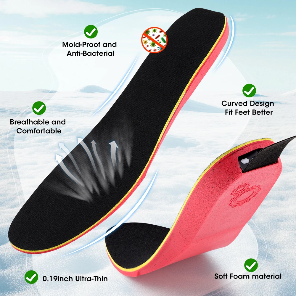 APP Controlled Heated Socks Wireless Heat Unisex Black Pair Rechargeable Adjustable Temperature Smart for Outdoor Camping
