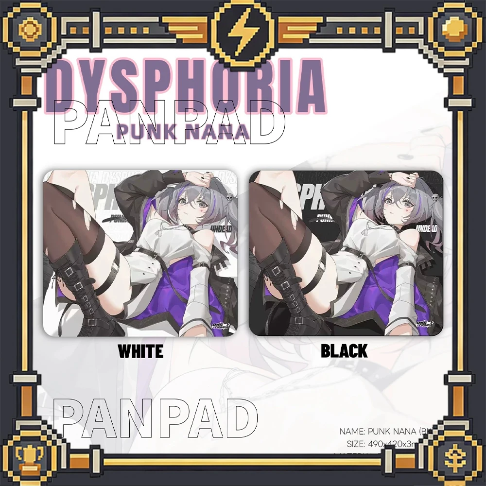 PAN Esports Dysphoria PUNK NANA Glass Gaming Mousepad  FPS Both Speed And Smoothness Mouse Pad For TTK APEX CSGO PC Accessories