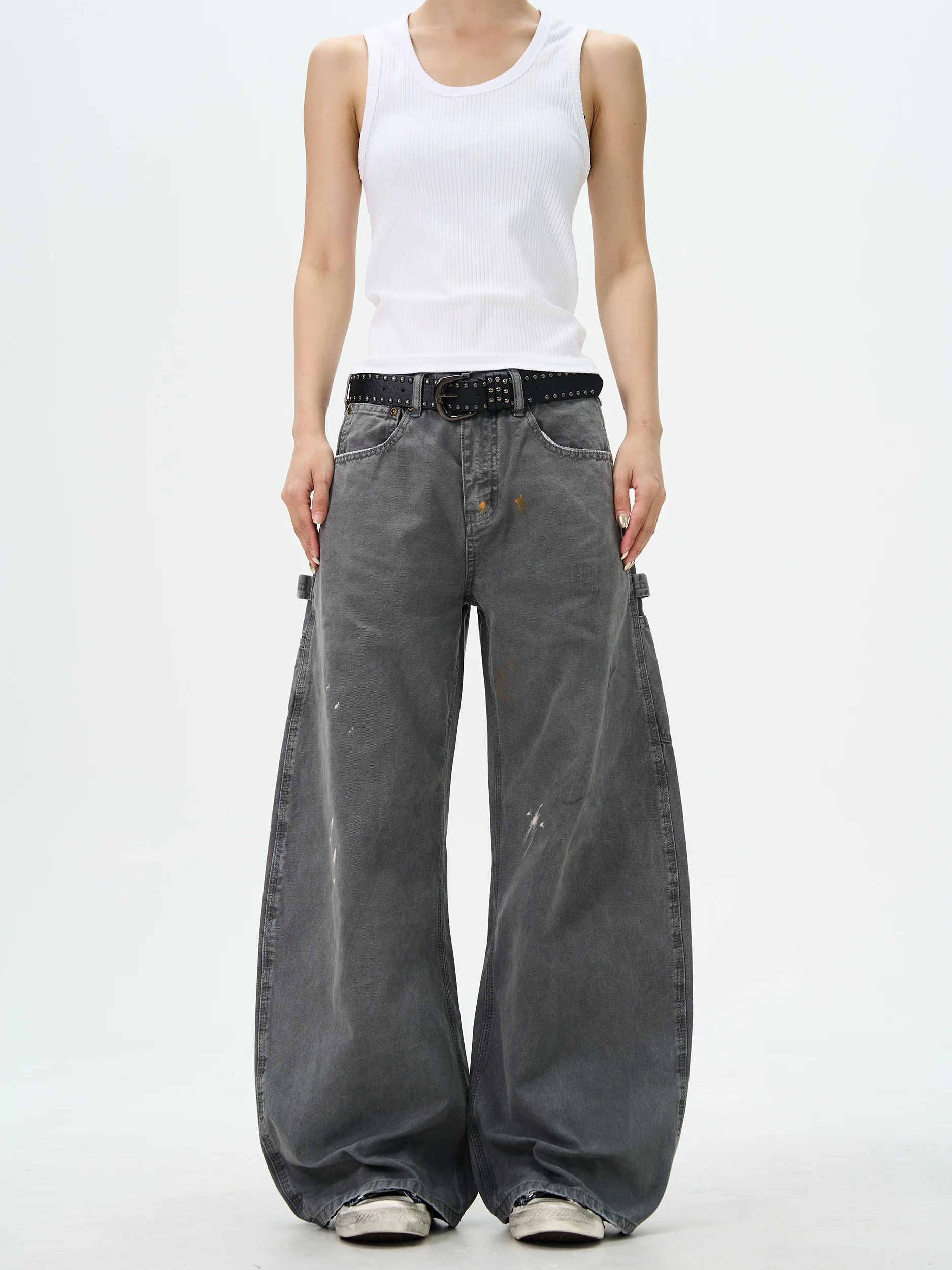 

Ретро американский фити Distred Knife Широкие брюки свободного покроя повседневные длинные брюки для молодежи Витали Все сезоны