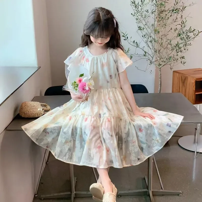 Fashion Summer Girls Dress New Dot Beach Long Dress for Girl Bohemia Children Princess Loose Dresses Costume Teen 8 10 12 14 Y