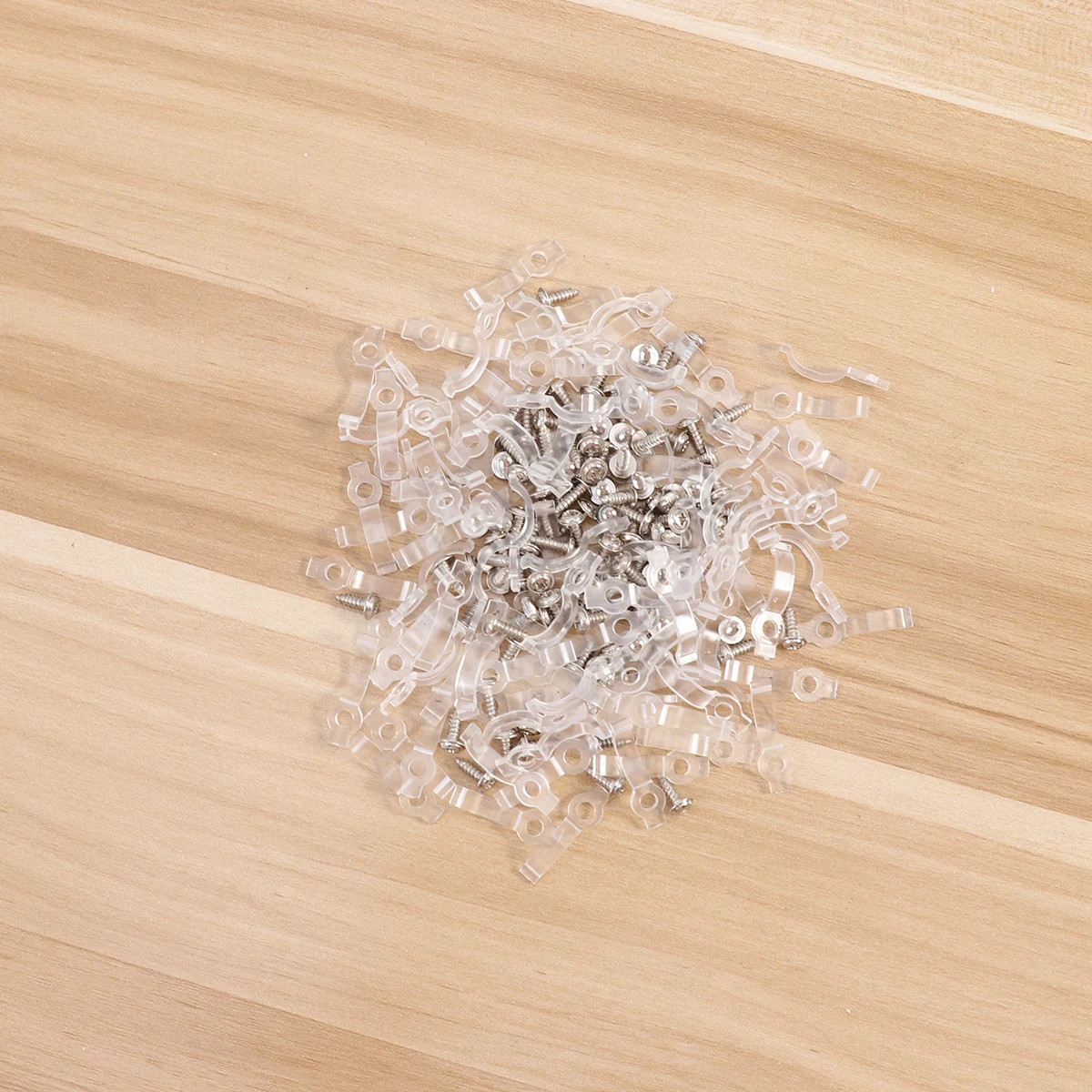 

200pcs LED Strip Light Clips Single Hole Fixing Screw Retaining Durable Plastic Easy Installation Wood Materials Cabinet