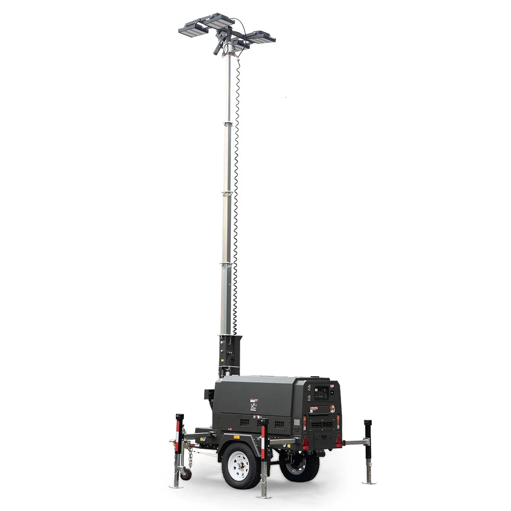 Portable Mobile Diesel Lighting Tower with 100L Fuel Tank Chinese Engine Brand