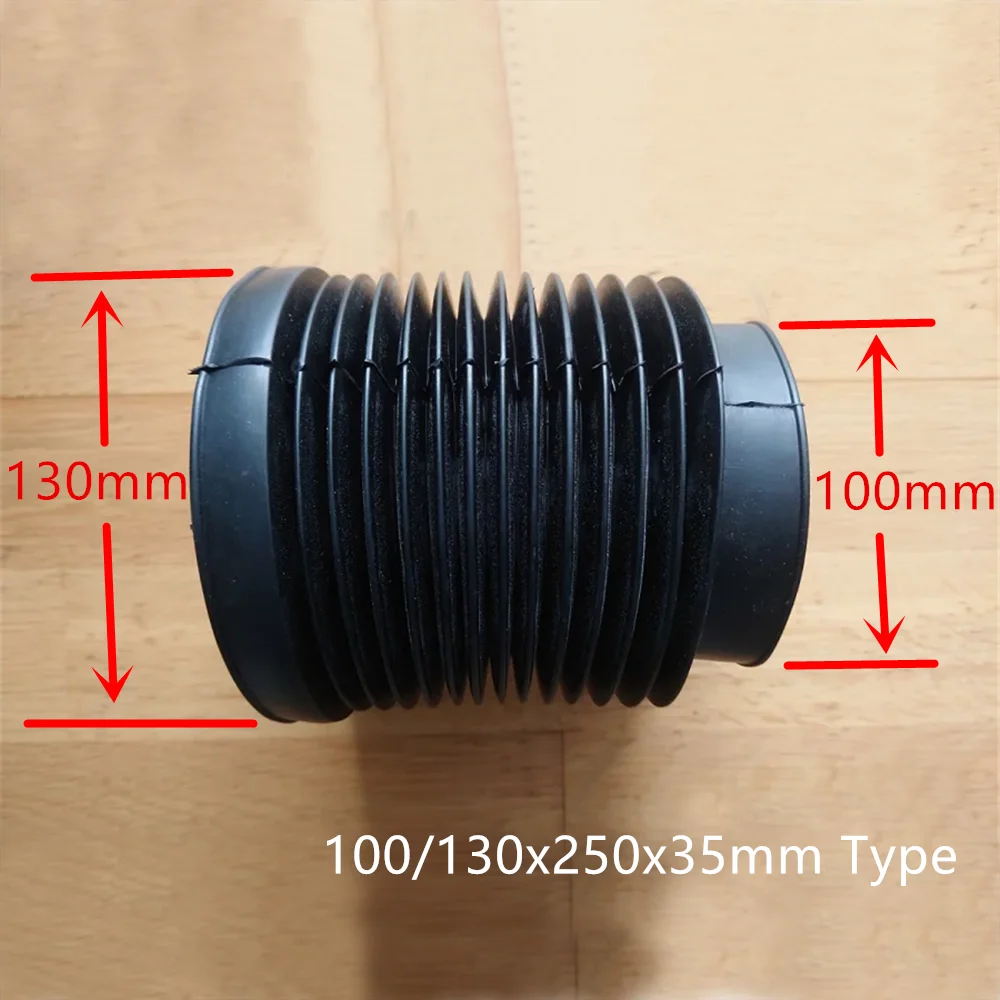 60 70 80 100mm ID Black Rubber Corrugated Sleeve Flexible Moulded Bellows Max Length 550/300/600mm 60x550x80 70x300x40 80x600x70