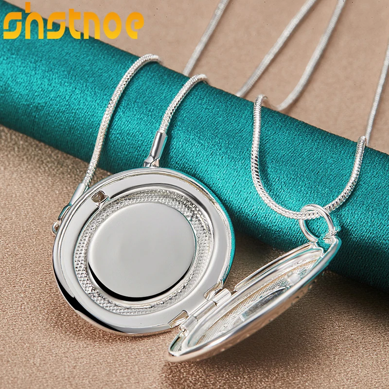 925 Sterling Silver 16-30 Inch Chain Oval Round Photo Frame Pendant Necklace For Women Engagement Wedding Fashion Charm Jewelry